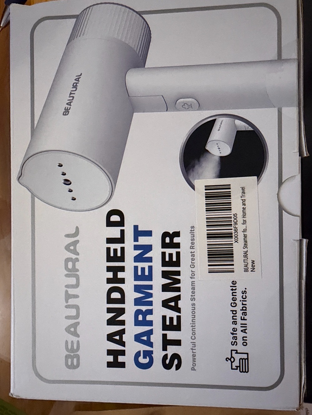 New BEAUTURAL Handheld Garment Steamer - White